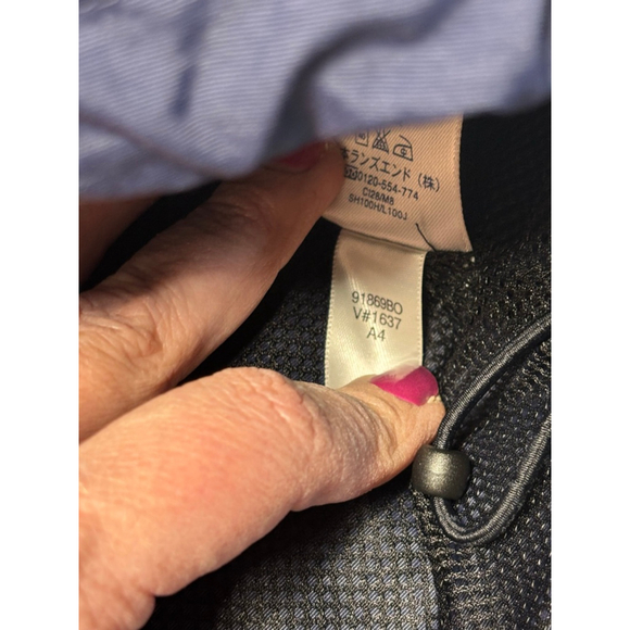 EUC Lands End Quarter Zip Water-Resistant Windbreaker Blue Jacket Large (42-44) - Picture 8 of 8